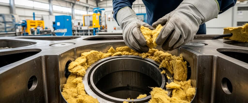 tecnico lã peça industria